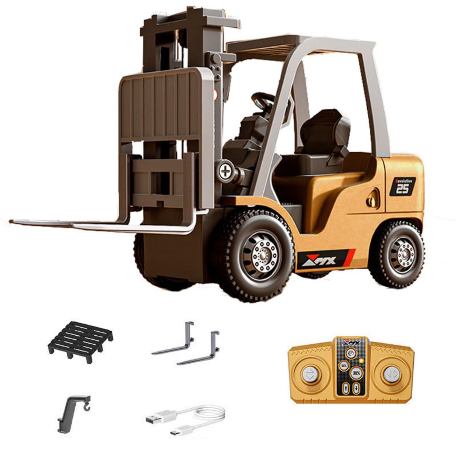 Amazon.co.jp: RCフォークリフト 1/64スケール ミニ 合金